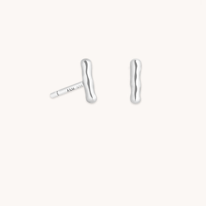 Molten Bar Studs in Silver-Astrid &amp; Miyu