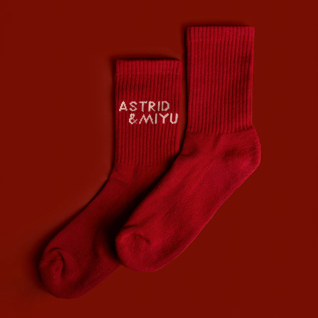 Festive Socks in Red-Astrid & Miyu