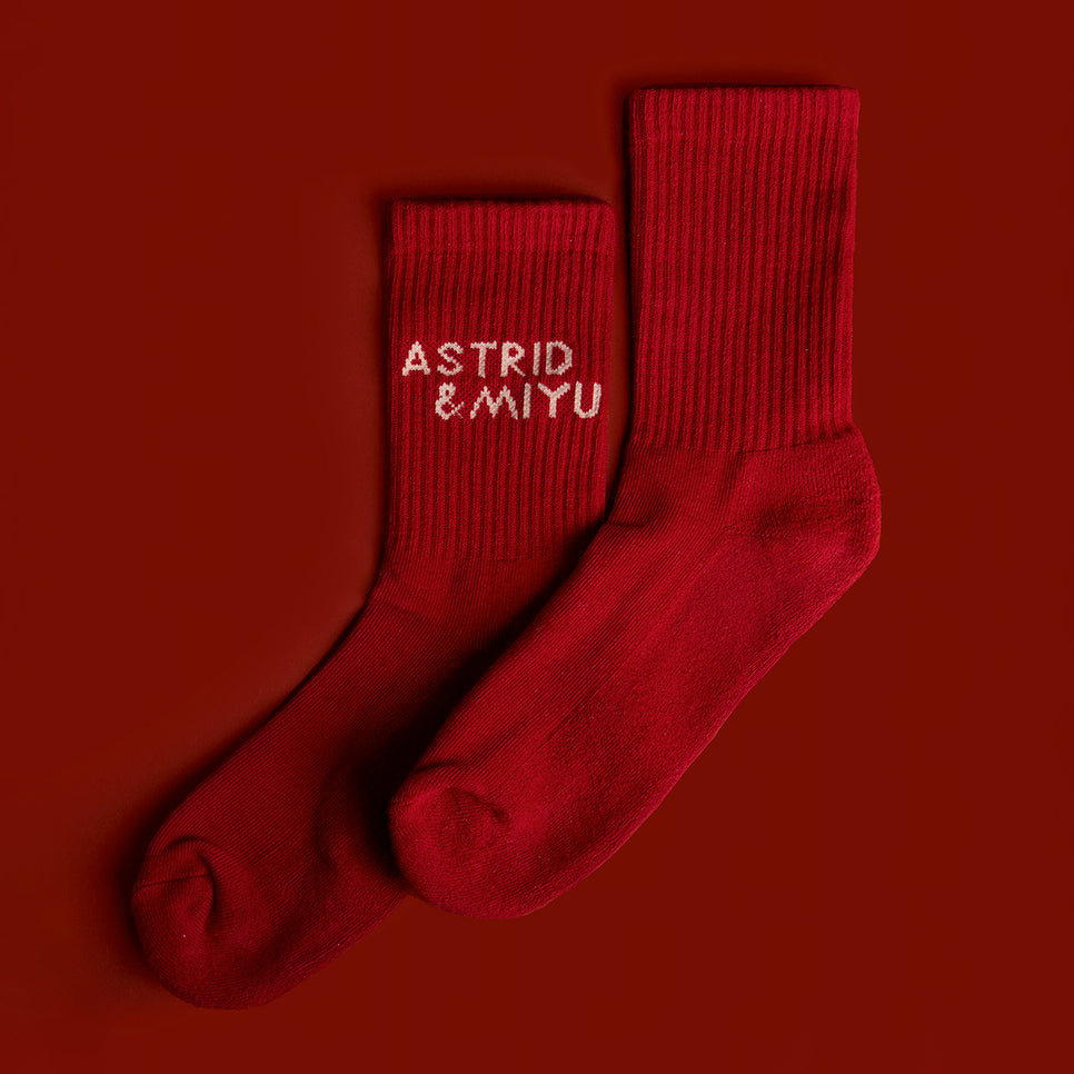Festive Socks in Red-Astrid &amp; Miyu