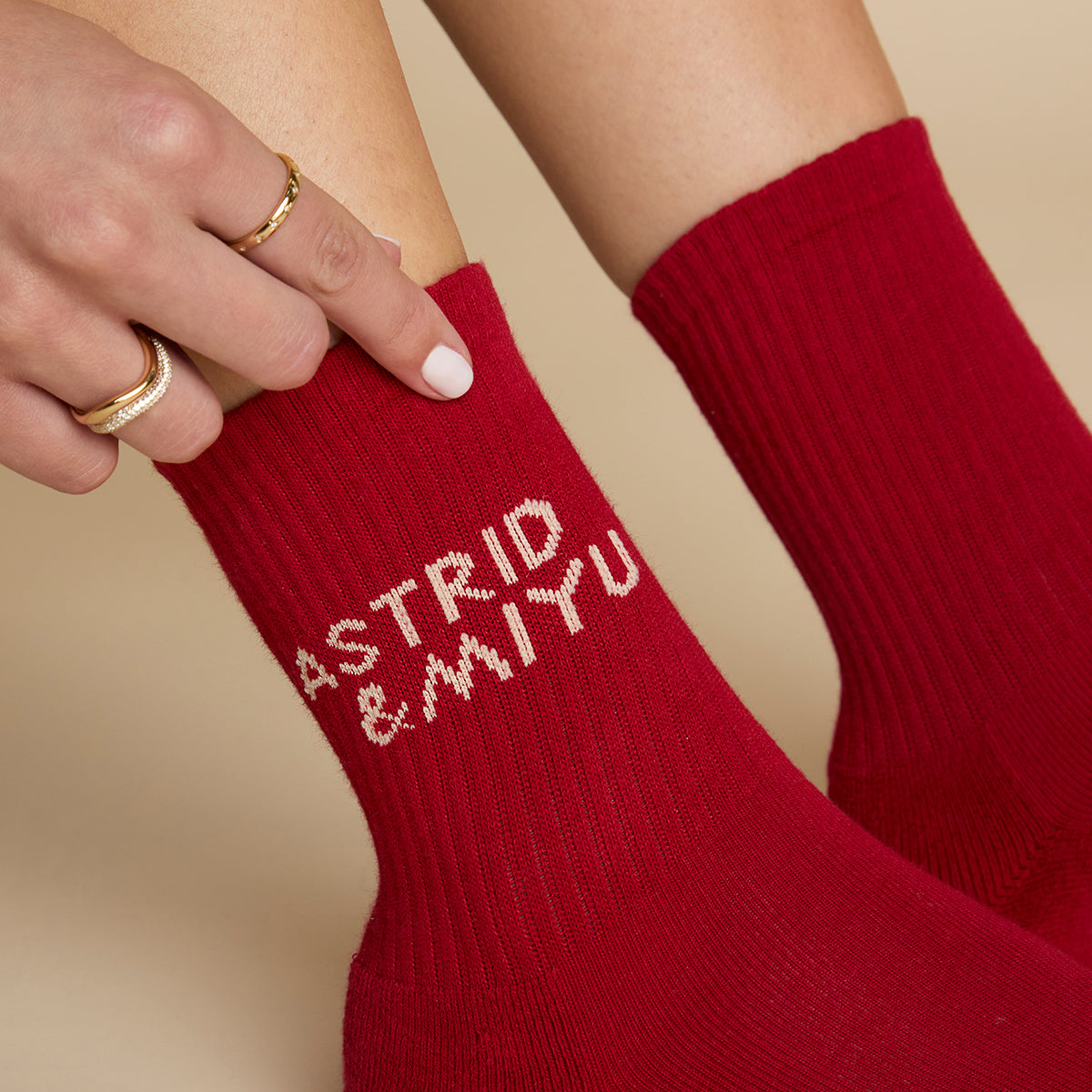 Festive Socks in Red-Astrid &amp; Miyu