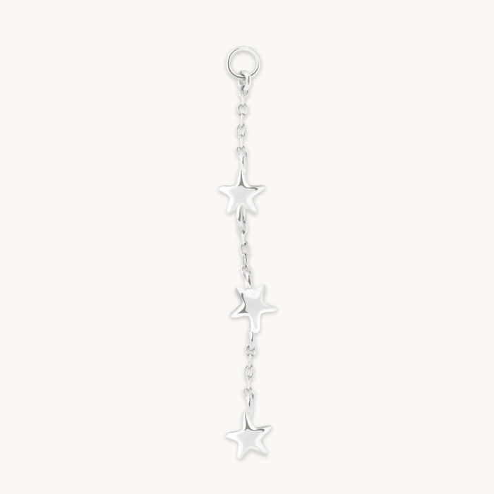 Multi Star Piercing Chain in Solid White Gold-Astrid &amp; Miyu