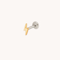 Lightning Bolt Titanium Piercing Stud in Gold-Astrid &amp; Miyu