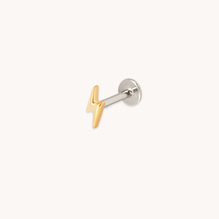 Lightning Bolt Titanium Piercing Stud in Gold-Astrid &amp; Miyu