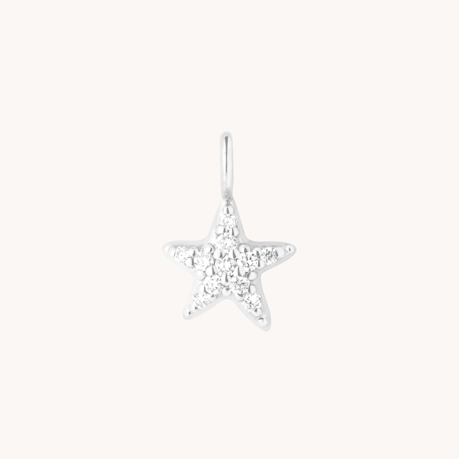Pavé Star Charm 9k White Gold-Astrid &amp; Miyu