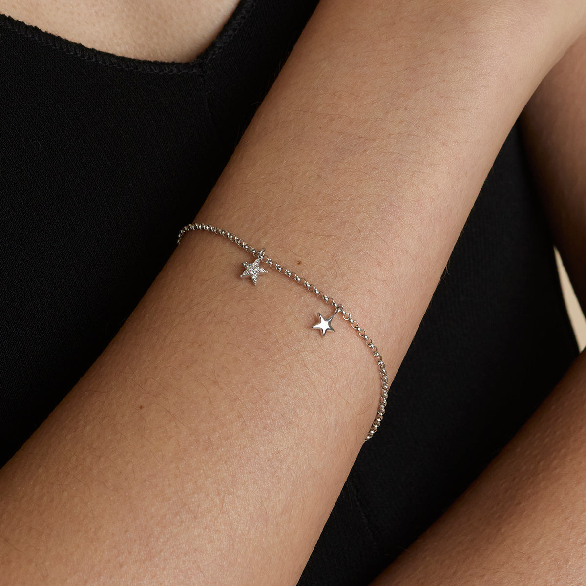 Star Charm 9k White Gold-Astrid &amp; Miyu