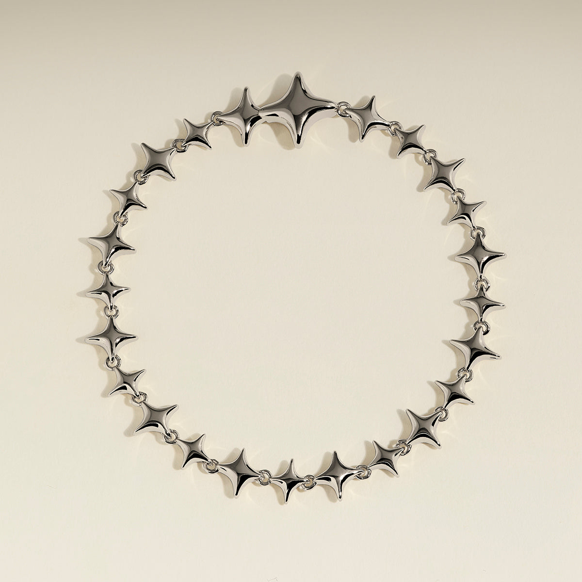 Cosmic Star Chain Bracelet in Silver