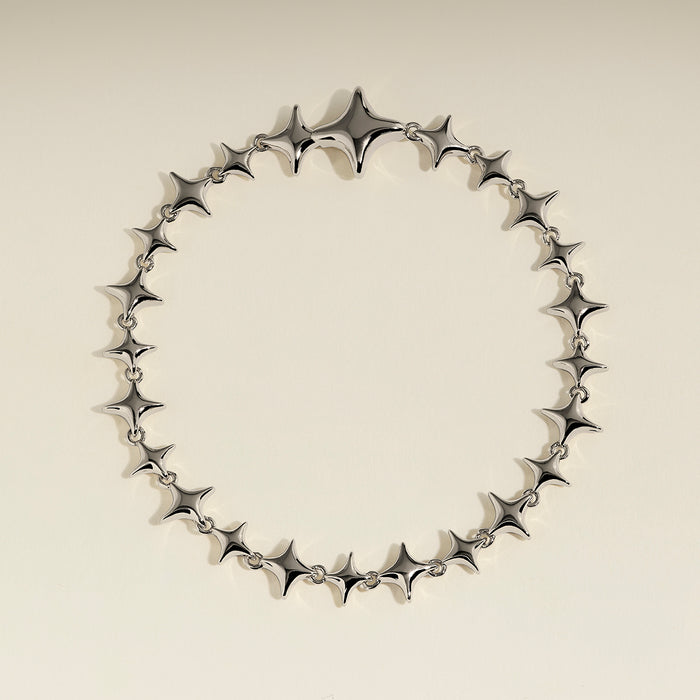 Cosmic Star Chain Bracelet in Silver