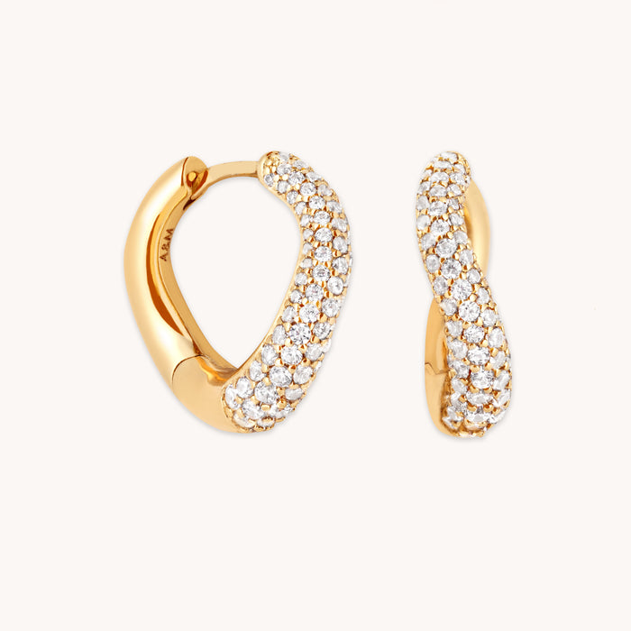 Wave Crystal Hoops in Gold-Astrid &amp; Miyu