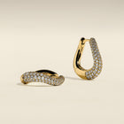 Wave Pavé Crystal Hoops in Gold-Astrid &amp; Miyu