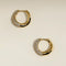 Wave Pavé Crystal Hoops in Gold