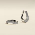 Wave Pavé Crystal Hoops in Silver-Astrid &amp; Miyu