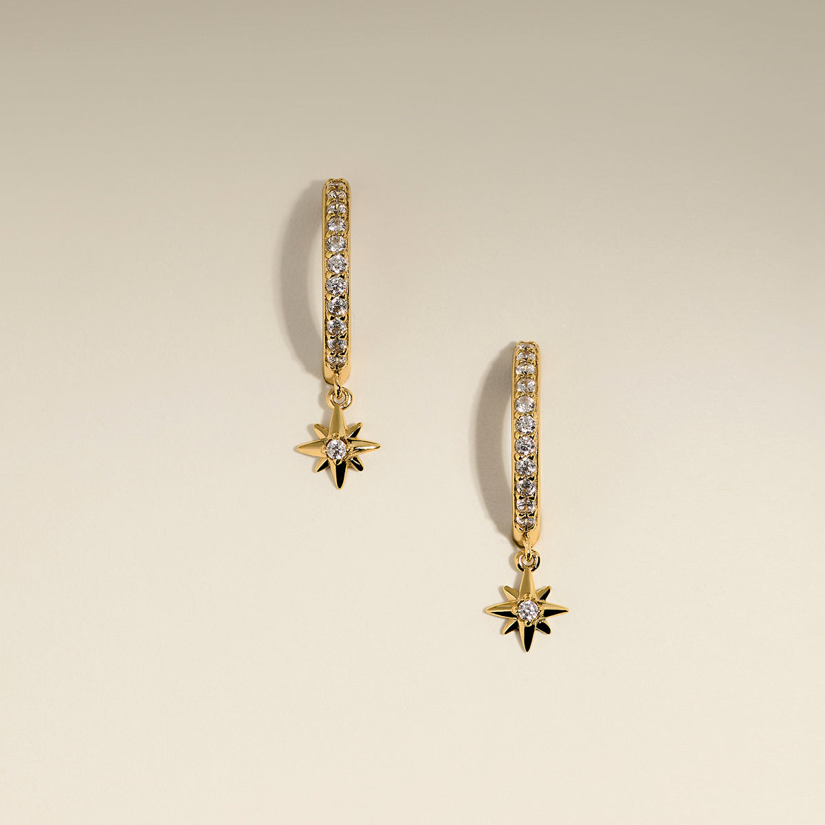 Twilight Star Pavé Hoops in Gold-Astrid &amp; Miyu