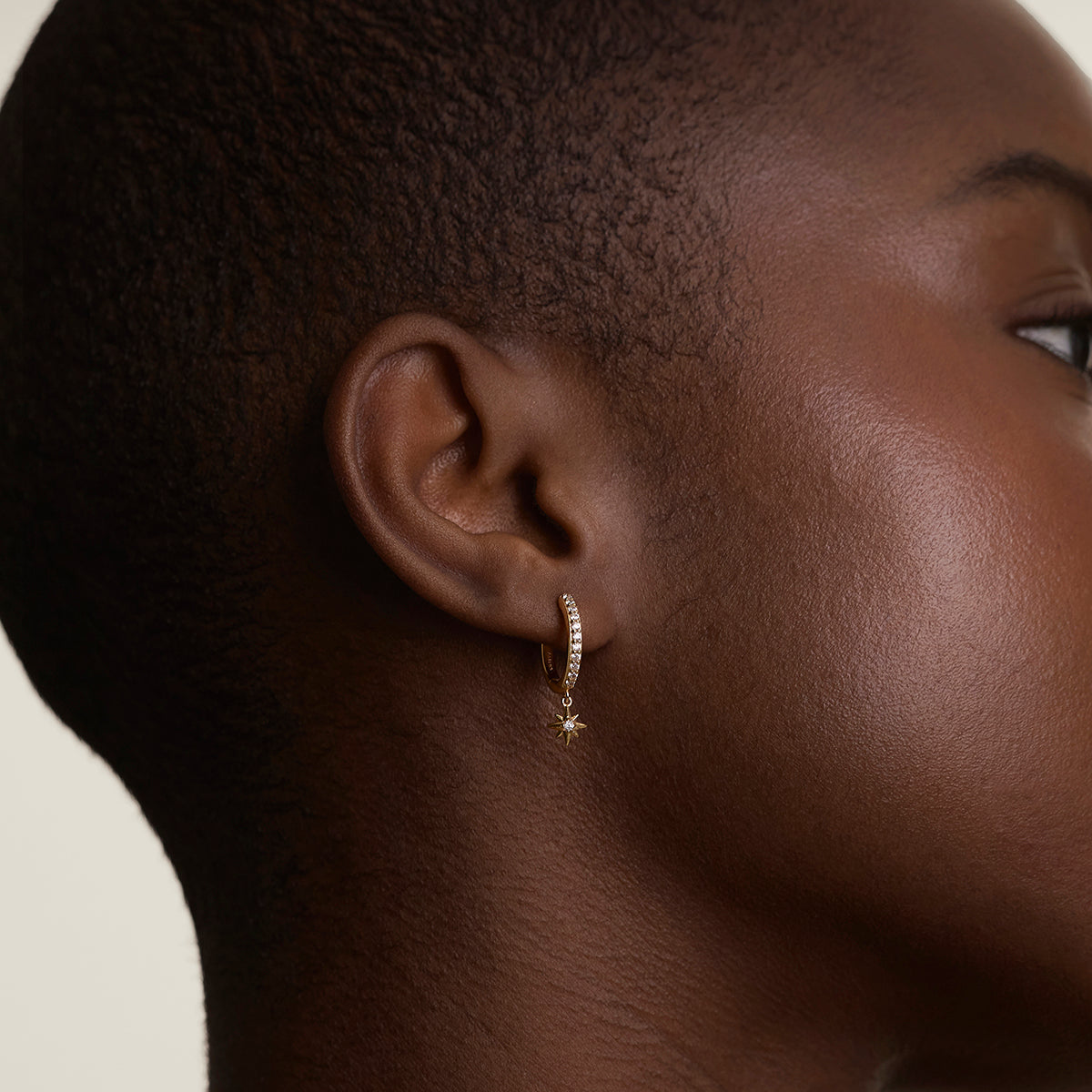 Twilight Star Pavé Hoops in Gold-Astrid &amp; Miyu
