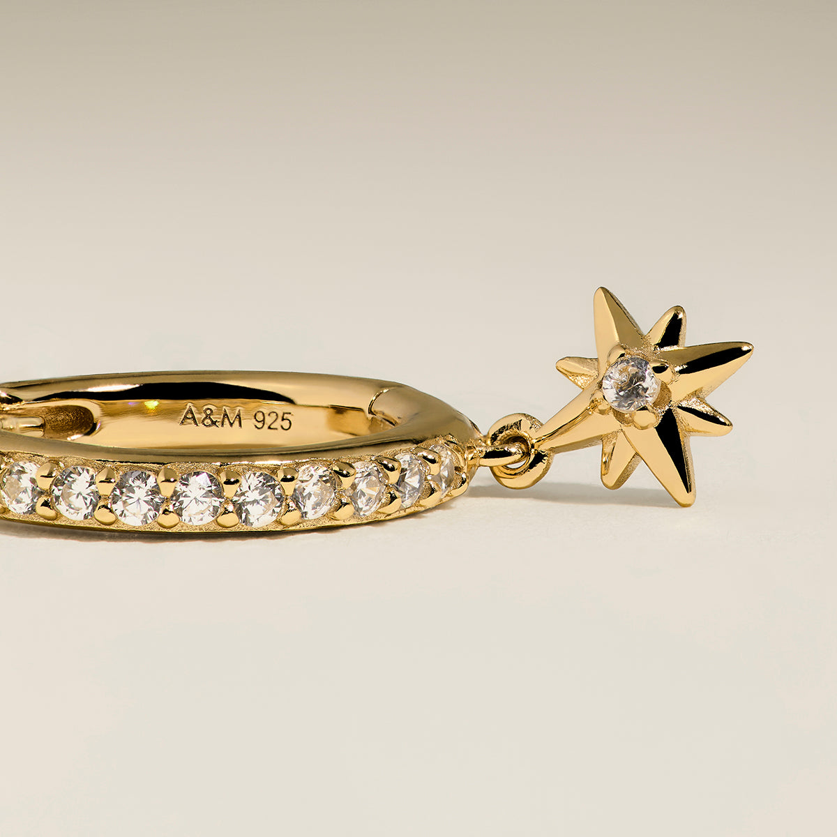 Twilight Star Pavé Hoops in Gold-Astrid &amp; Miyu