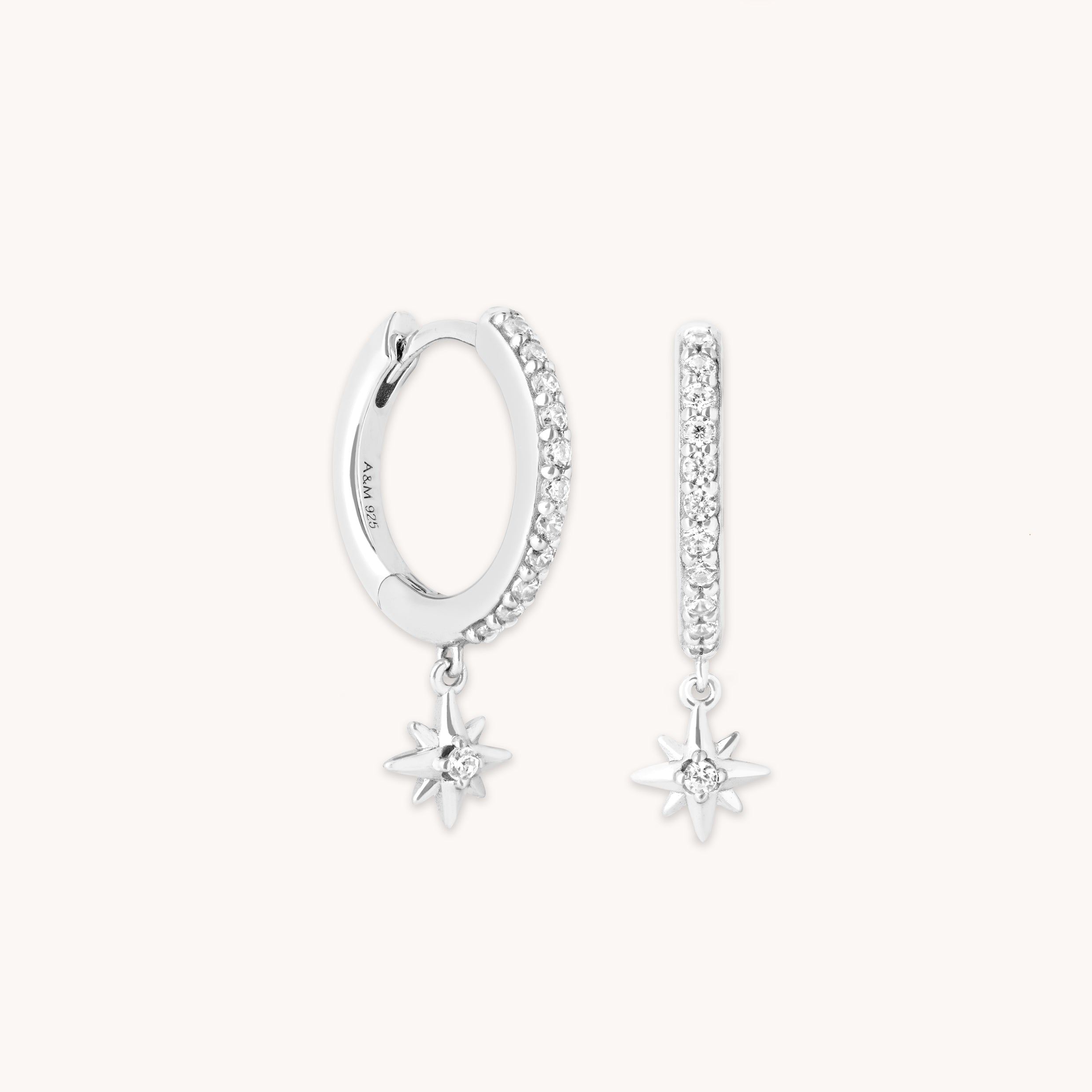 Twilight Star Pavé Hoops in Silver-Astrid &amp; Miyu