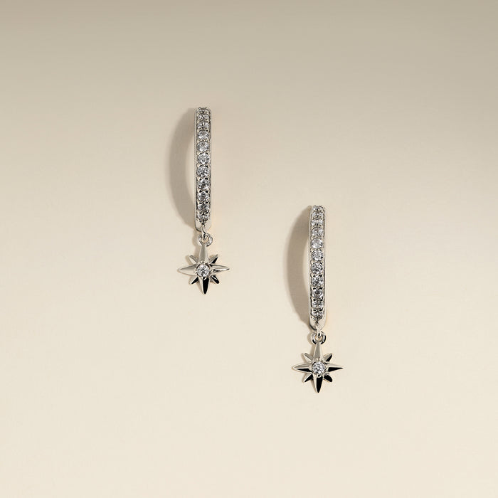 Twilight Star Pavé Hoops in Silver-Astrid &amp; Miyu