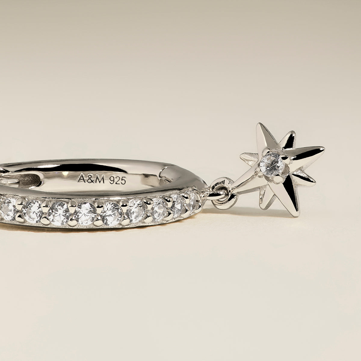 Twilight Star Pavé Hoops in Silver-Astrid &amp; Miyu