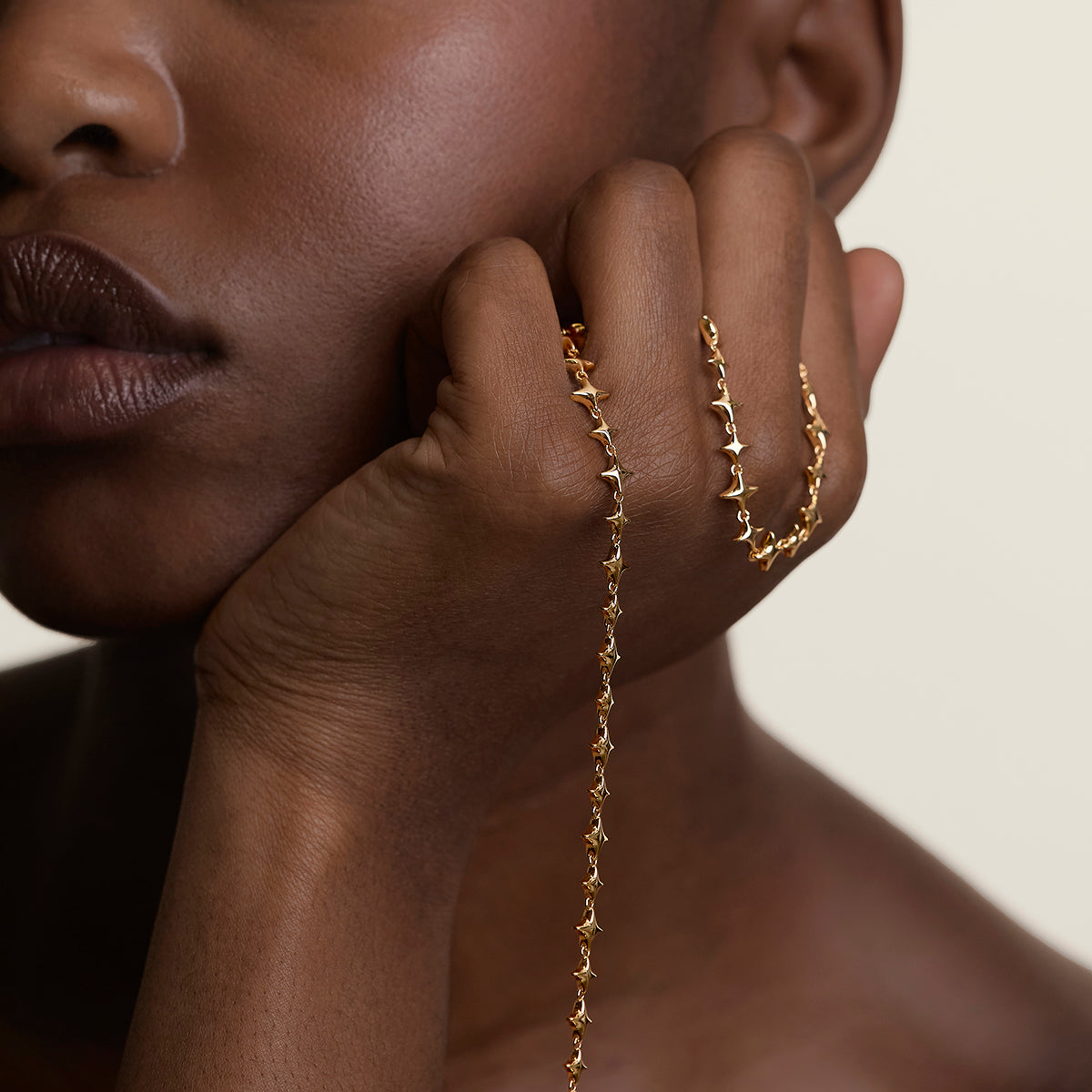 Cosmic Star Chain Necklace in Gold-Astrid &amp; Miyu