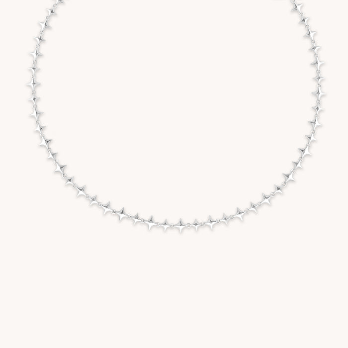 Cosmic Star Chain Necklace in Silver-Astrid &amp; Miyu