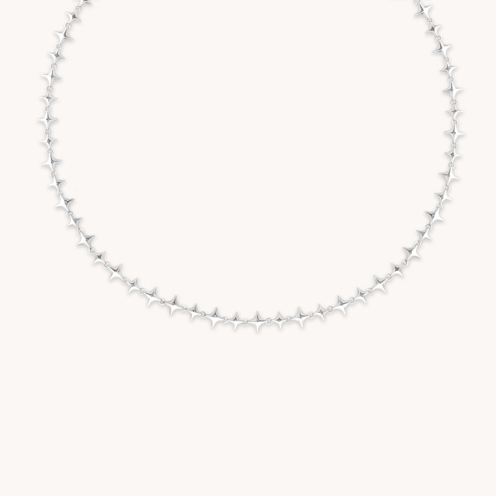 Cosmic Star Chain Necklace in Silver-Astrid &amp; Miyu