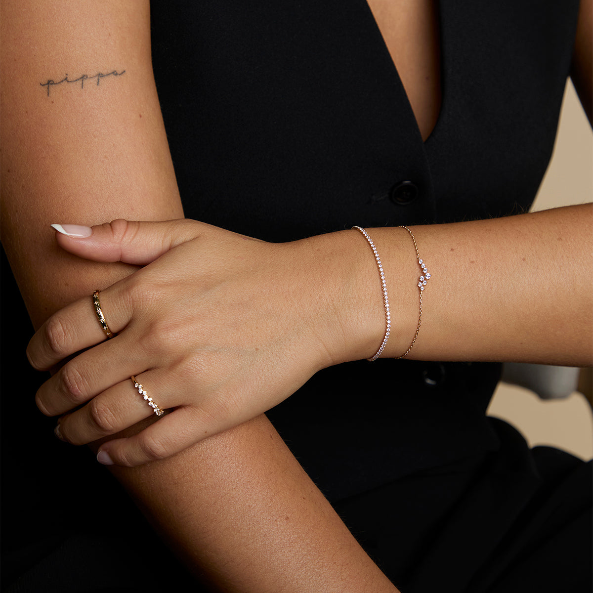 Crystal Scatter Bracelet in Gold-Astrid &amp; Miyu