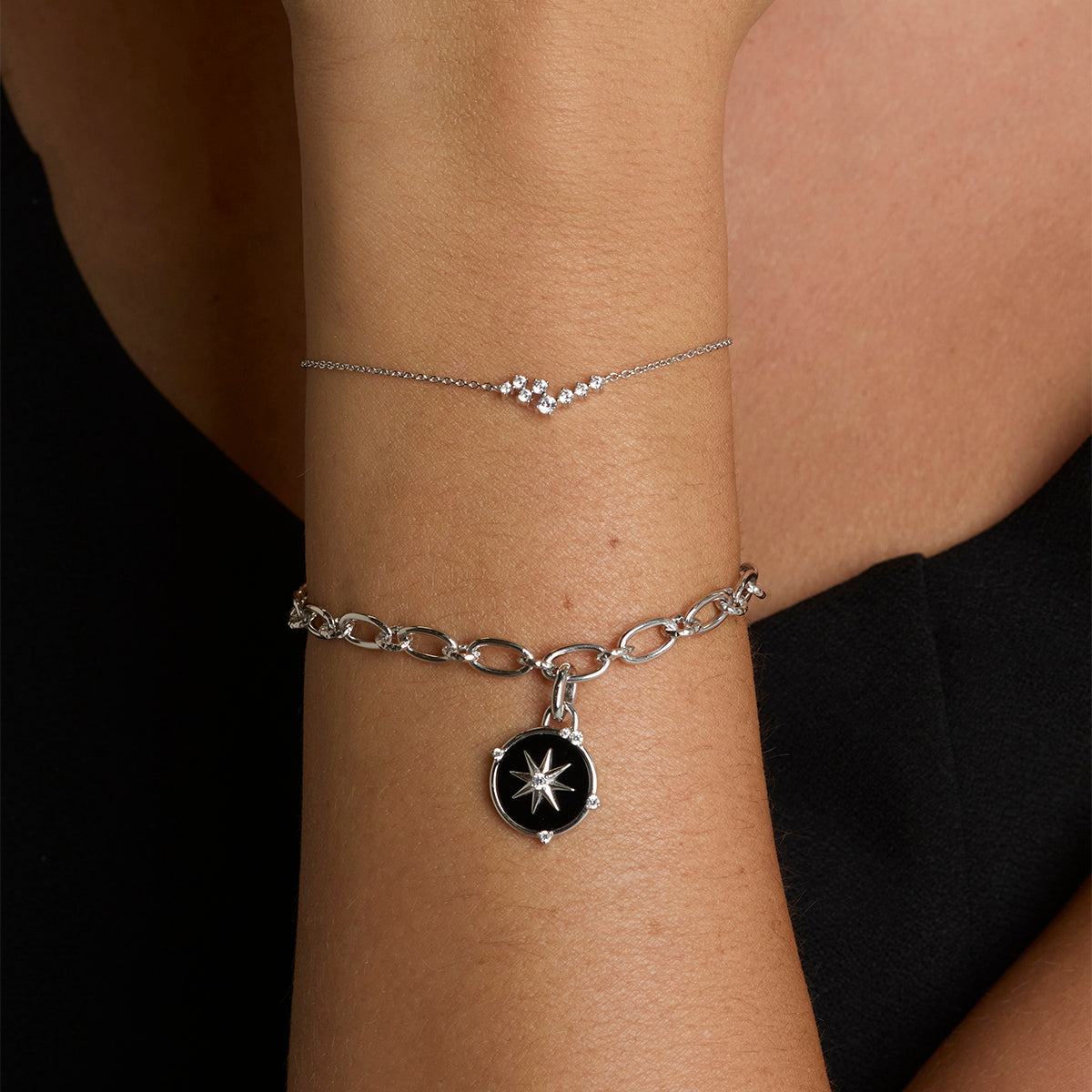 Crystal Scatter Bracelet in Silver-Astrid &amp; Miyu