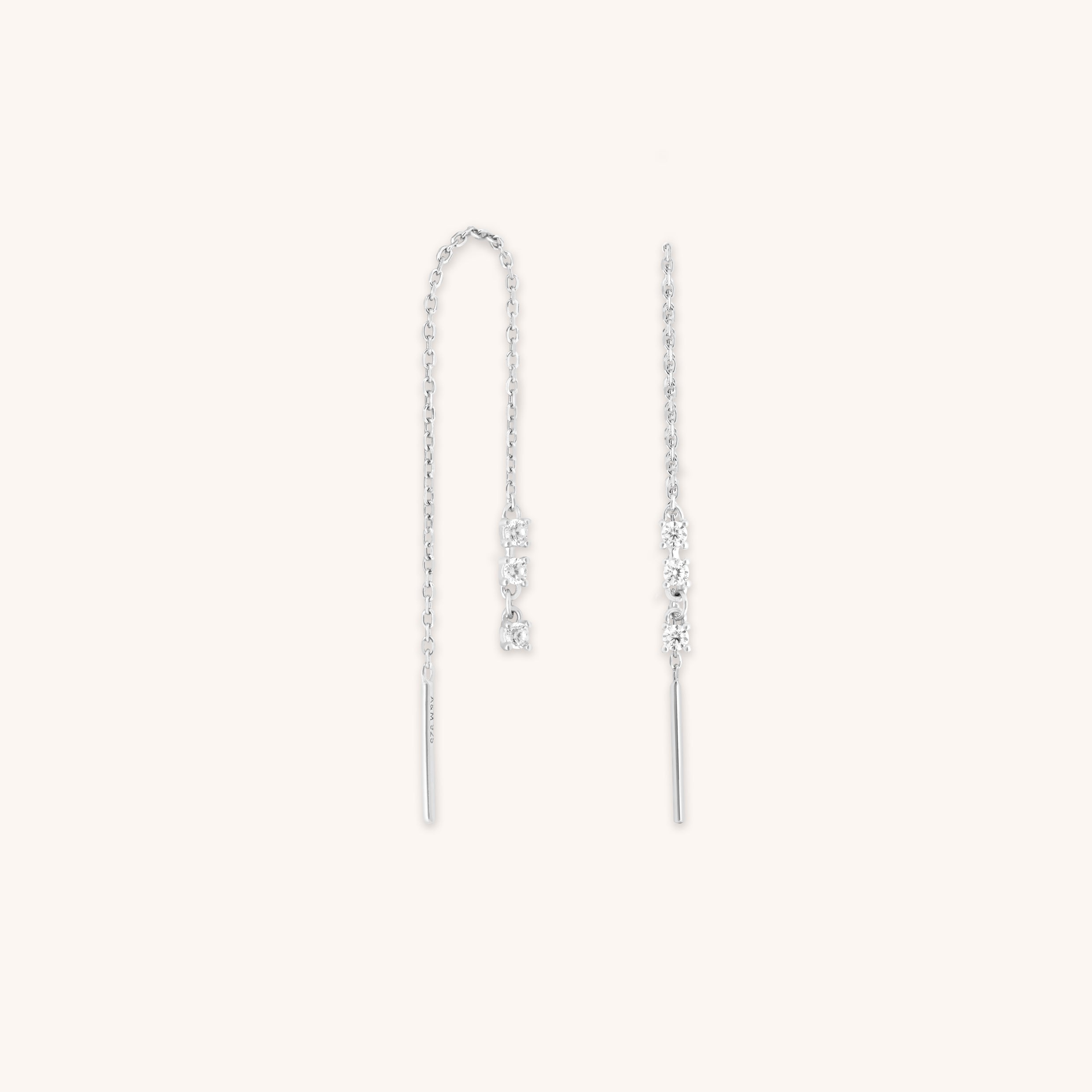 Crystal Thread Through Earrings in Silver-Astrid &amp; Miyu
