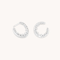 Orbit Pavé Crystal Hoops in Silver-Astrid &amp; Miyu