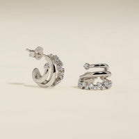 Illusion Spiral Huggies in Silver-Astrid &amp; Miyu