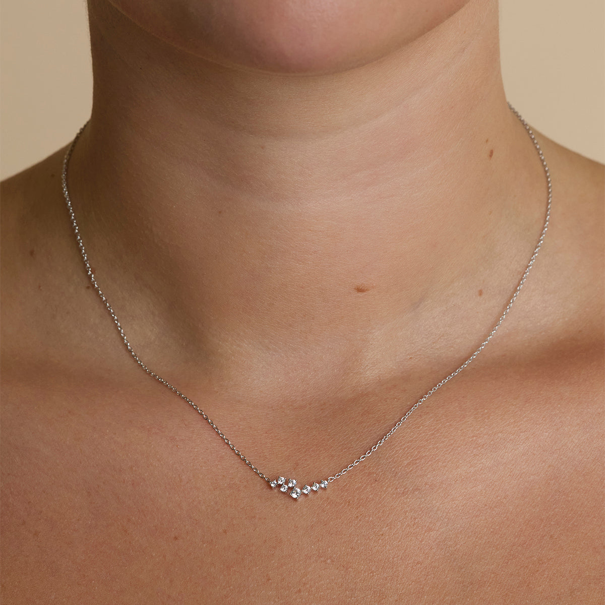 Crystal Scatter Necklace in Silver-Astrid &amp; Miyu
