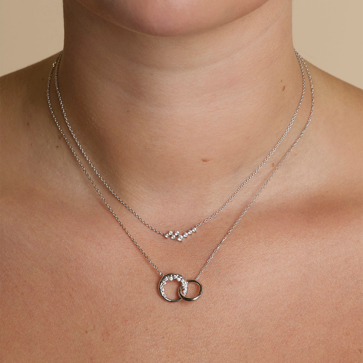 Crystal Scatter Necklace in Silver-Astrid &amp; Miyu
