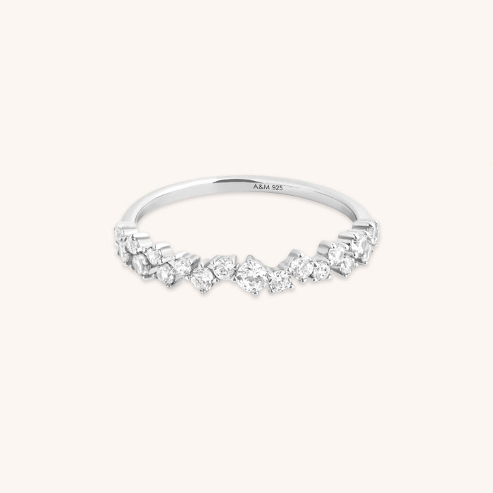 Crystal Scatter Band Ring in Silver-Astrid &amp; Miyu