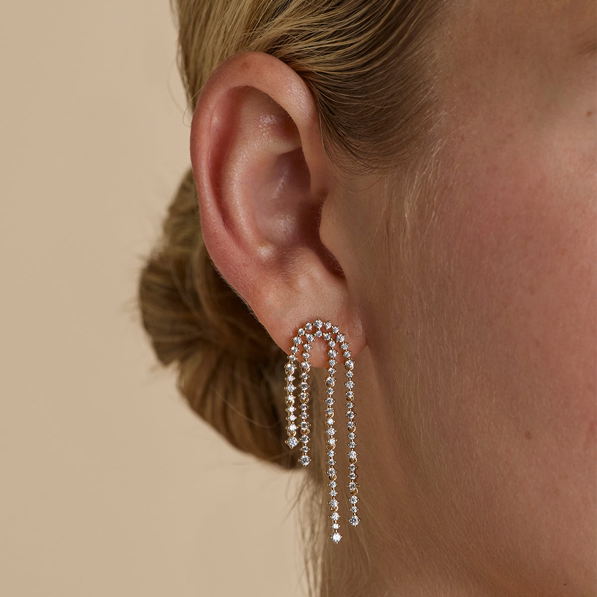 Crystal Scatter Drop Studs in Gold-Astrid &amp; Miyu