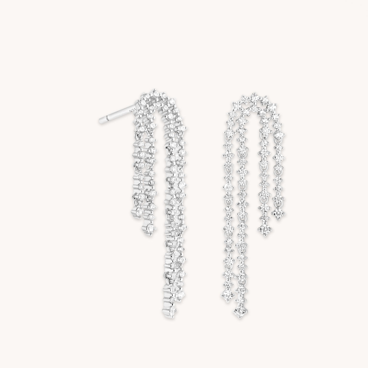 Crystal Scatter Drop Studs in Silver-Astrid &amp; Miyu