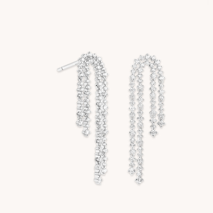 Crystal Scatter Drop Studs in Silver-Astrid &amp; Miyu