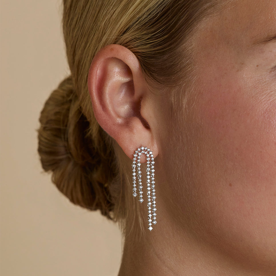 Crystal Scatter Drop Studs in Silver-Astrid &amp; Miyu