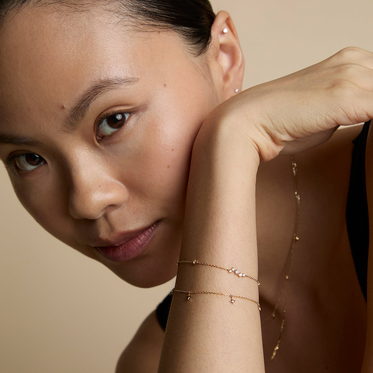 Cosmic Star Charm Bracelet in Solid Gold-Astrid &amp; Miyu