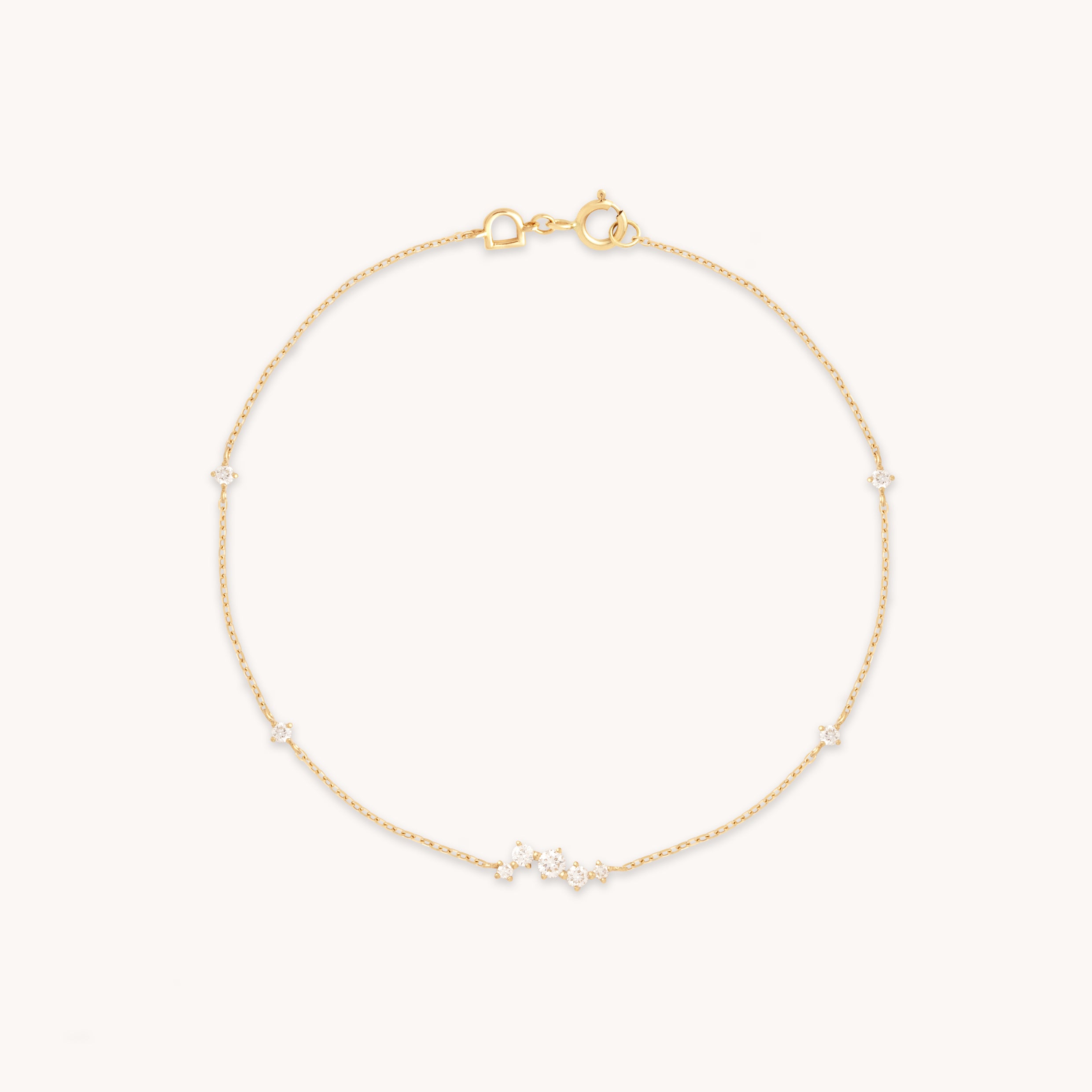 Diamond Cluster Bracelet in Solid Gold-Astrid &amp; Miyu