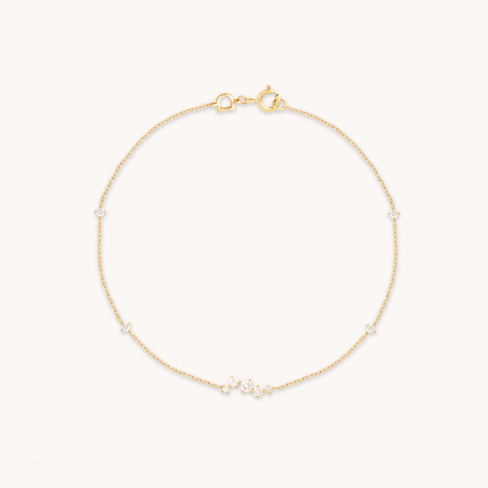 Diamond Cluster Bracelet in Solid Gold-Astrid &amp; Miyu