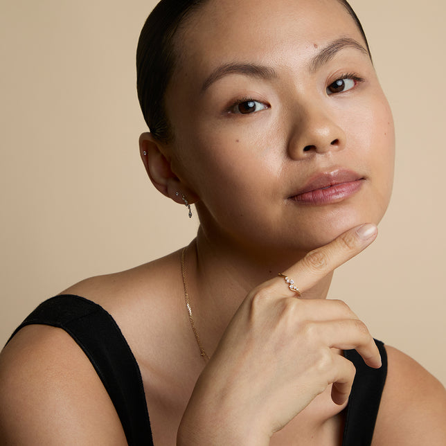 Diamond Cluster Ring in Solid Gold-Astrid & Miyu