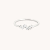 Diamond Cluster Ring in Solid White Gold-Astrid &amp; Miyu