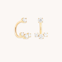 Diamond Trio Ear Jacket in Solid Gold-Astrid &amp; Miyu