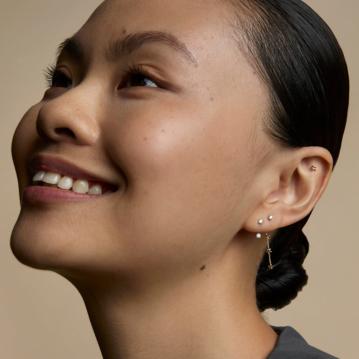 Diamond Ear Jacket in Solid Gold-Astrid &amp; Miyu