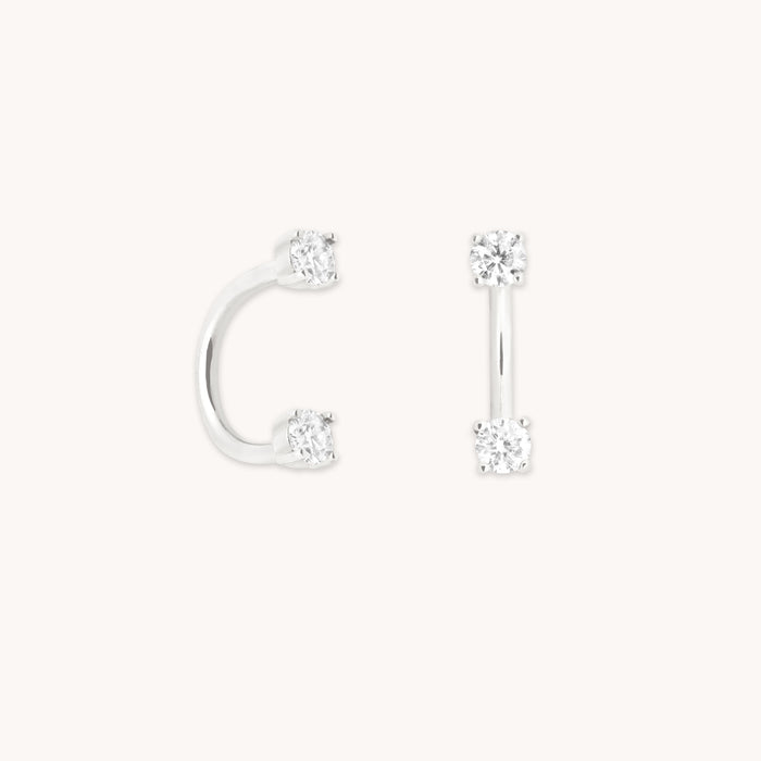 Diamond Ear Jacket in Solid White Gold-Astrid &amp; Miyu