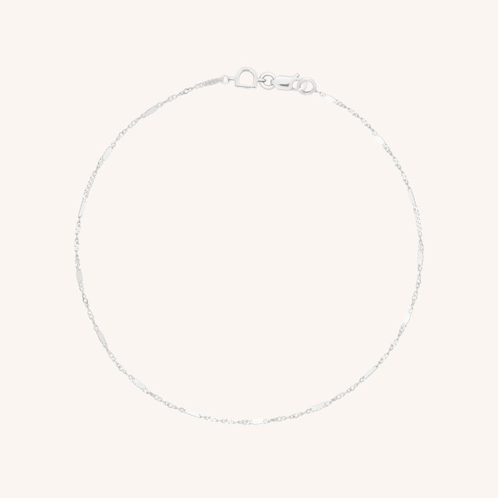 Astrid Story Chain Anklet in Solid White Gold-Astrid &amp; Miyu
