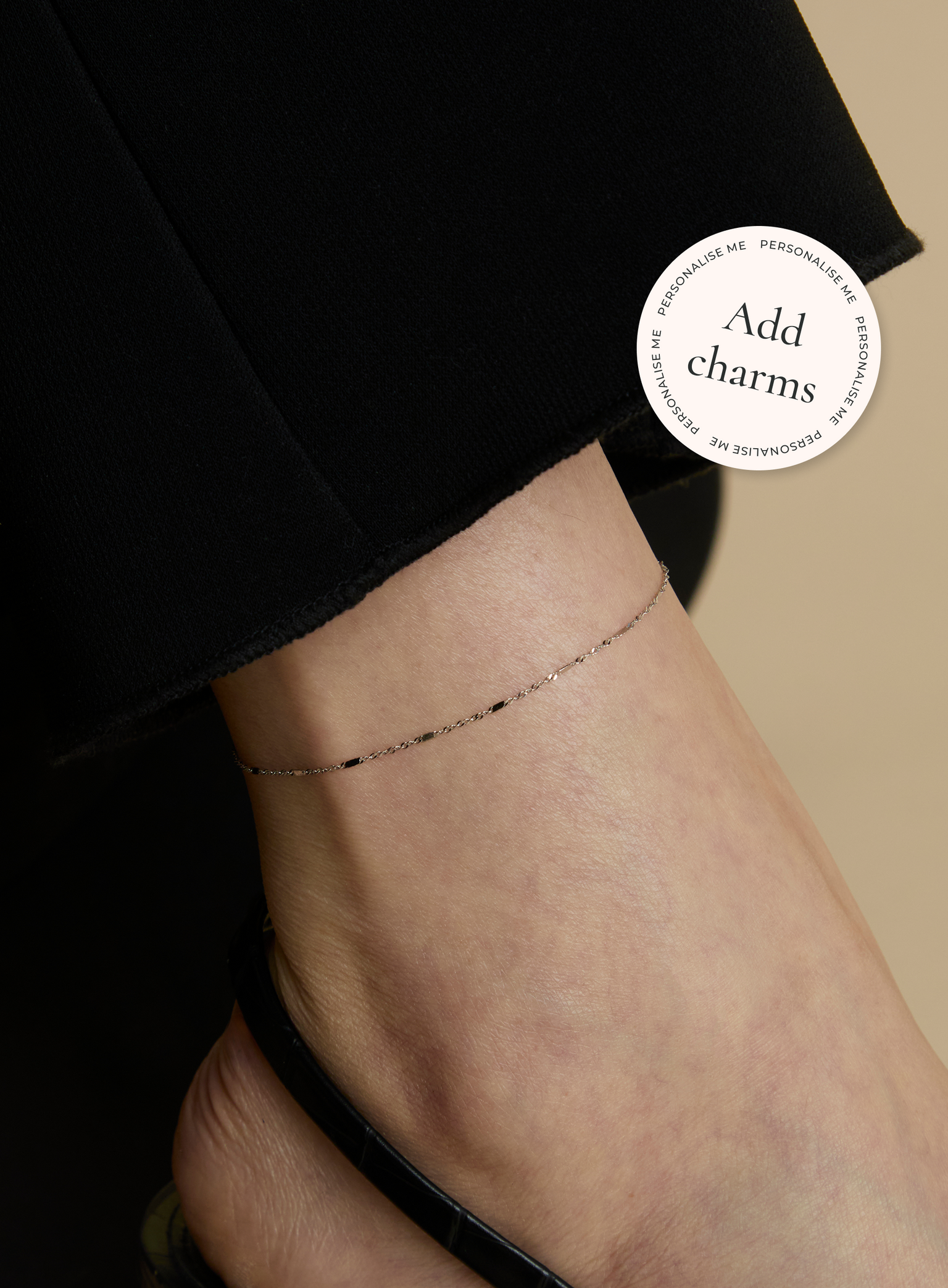 Astrid Story Chain Anklet in Solid White Gold-Astrid &amp; Miyu