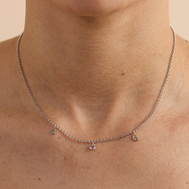 Peach Charm 9k White Gold-Astrid & Miyu