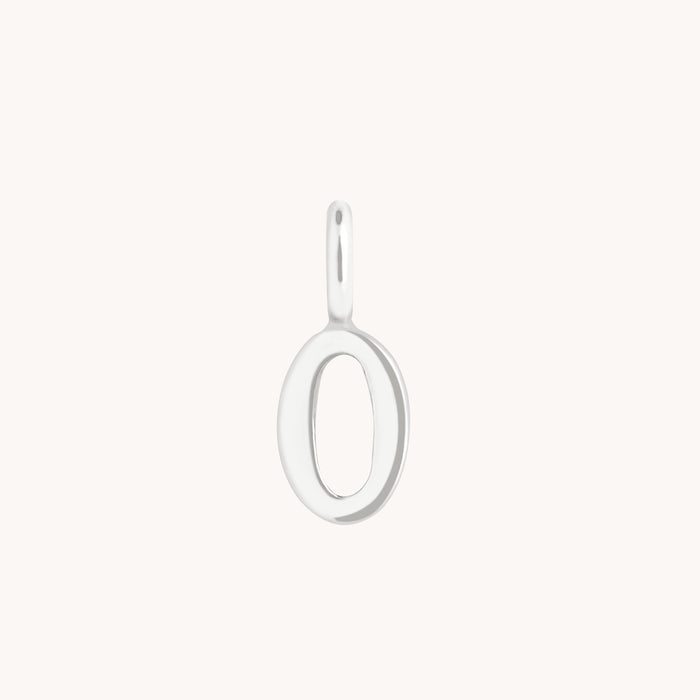 Number Charms - 0 Charm 9k White Gold - Welding Charm - Astrid &amp; Miyu