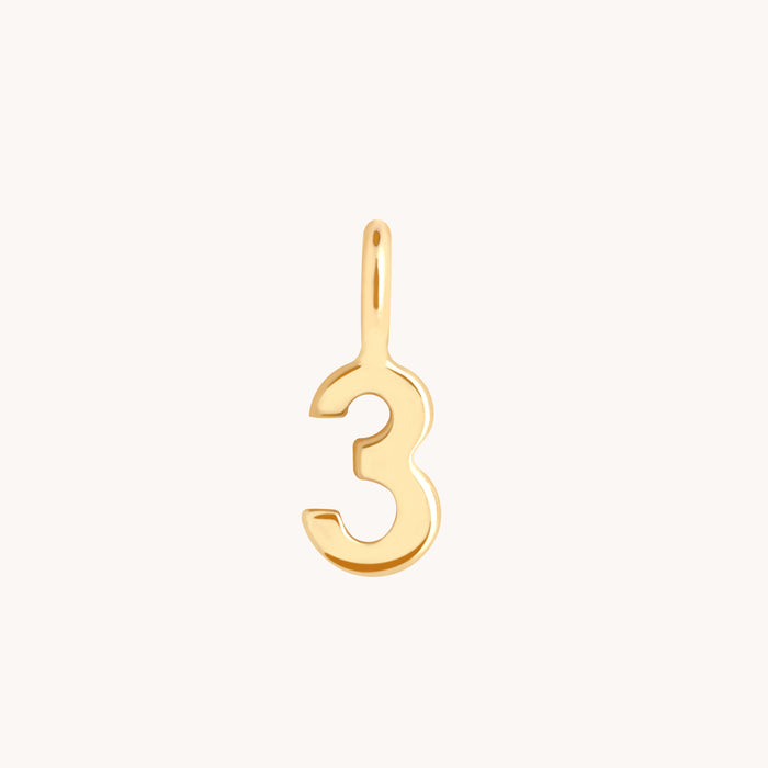 Number Charms - 3 Charm 9k Gold - Welding Charm - Astrid &amp; Miyu