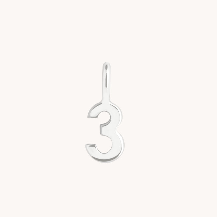 Number Charms - 3 Charm 9k White Gold - Welding Charm - Astrid &amp; Miyu